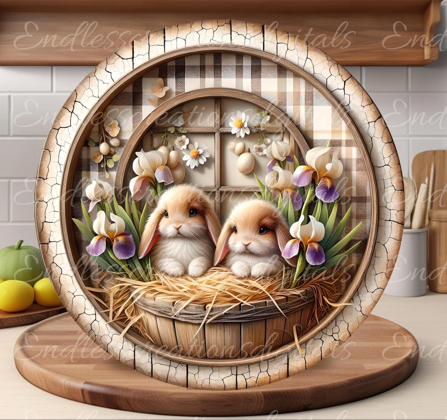 SPRING FLORAL BUNNY