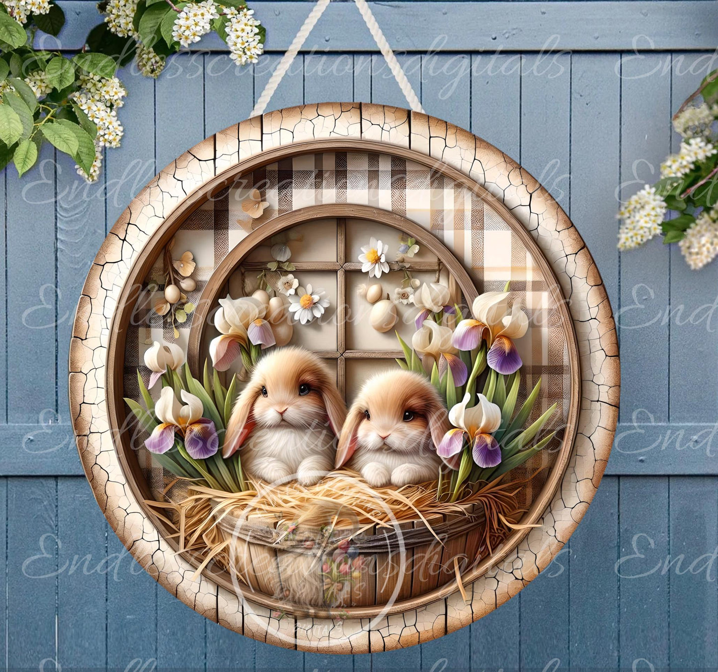 SPRING FLORAL BUNNY