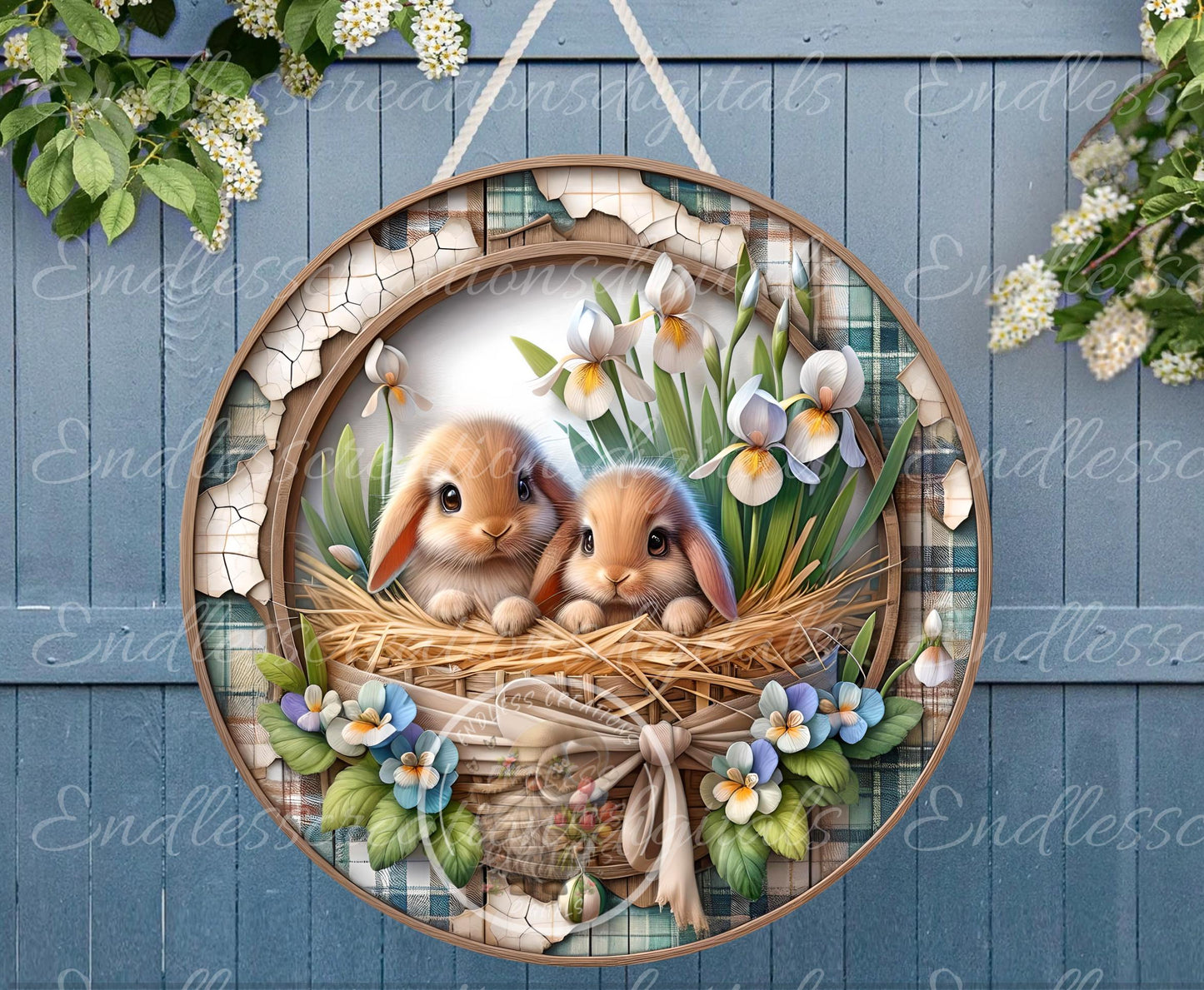 SPRING FLORAL BUNNY
