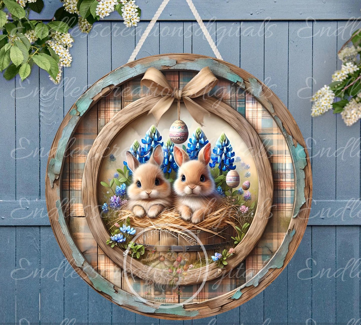 SPRING FLORAL BUNNY