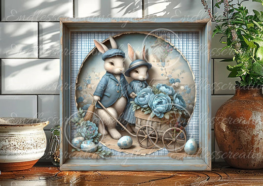 SQUARE VINTAGE BUNNY Couple