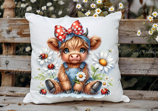 FLORAL GIRLIE HIGHLAND COW SPRING/SUMMER TRANSPARENCIES