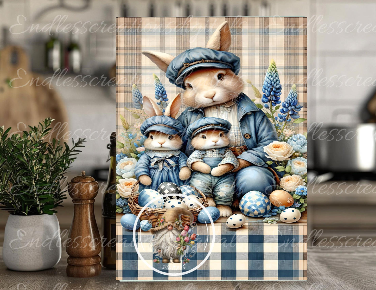 CUTE BUNNY FAMILY Garden flag
