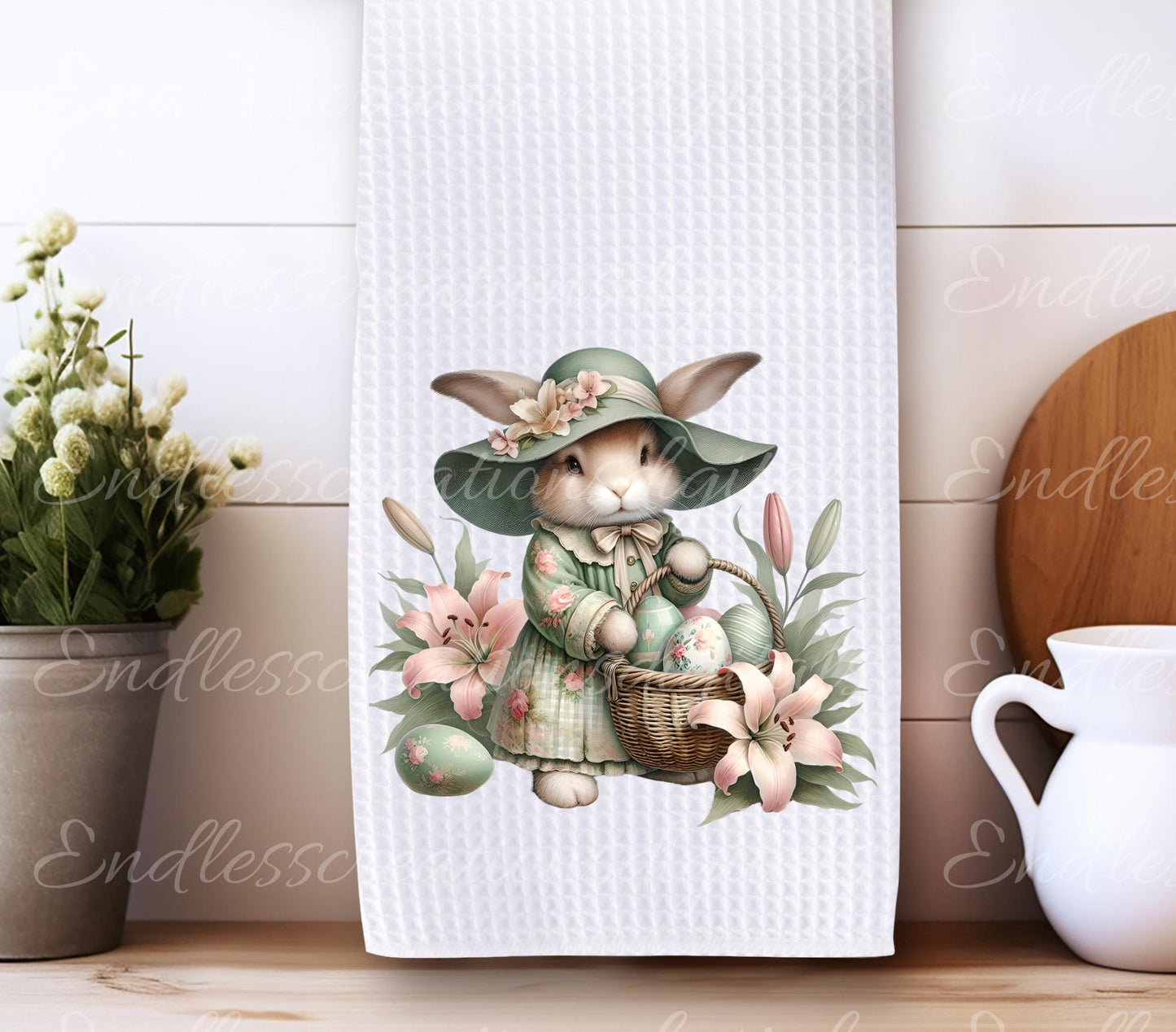 VINTAGE MOSS GREEN BUNNY TRANSPARENCIES