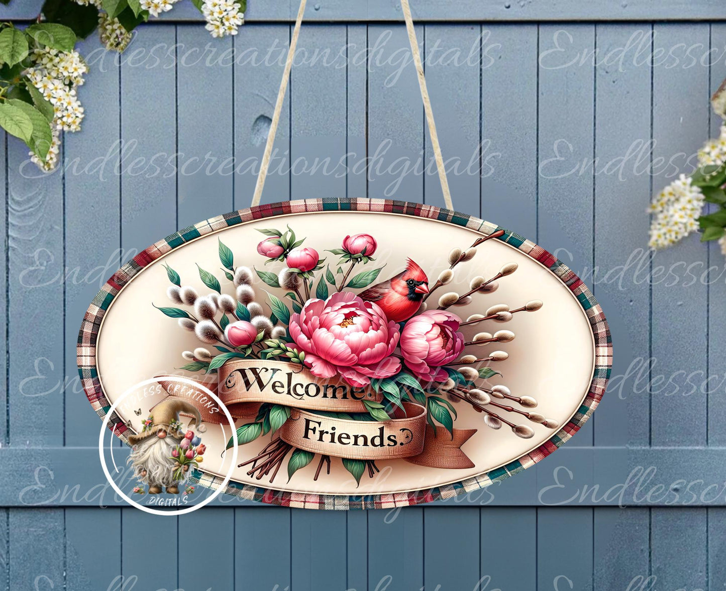 OVAL DIGITAL CARDINAL PEONIES