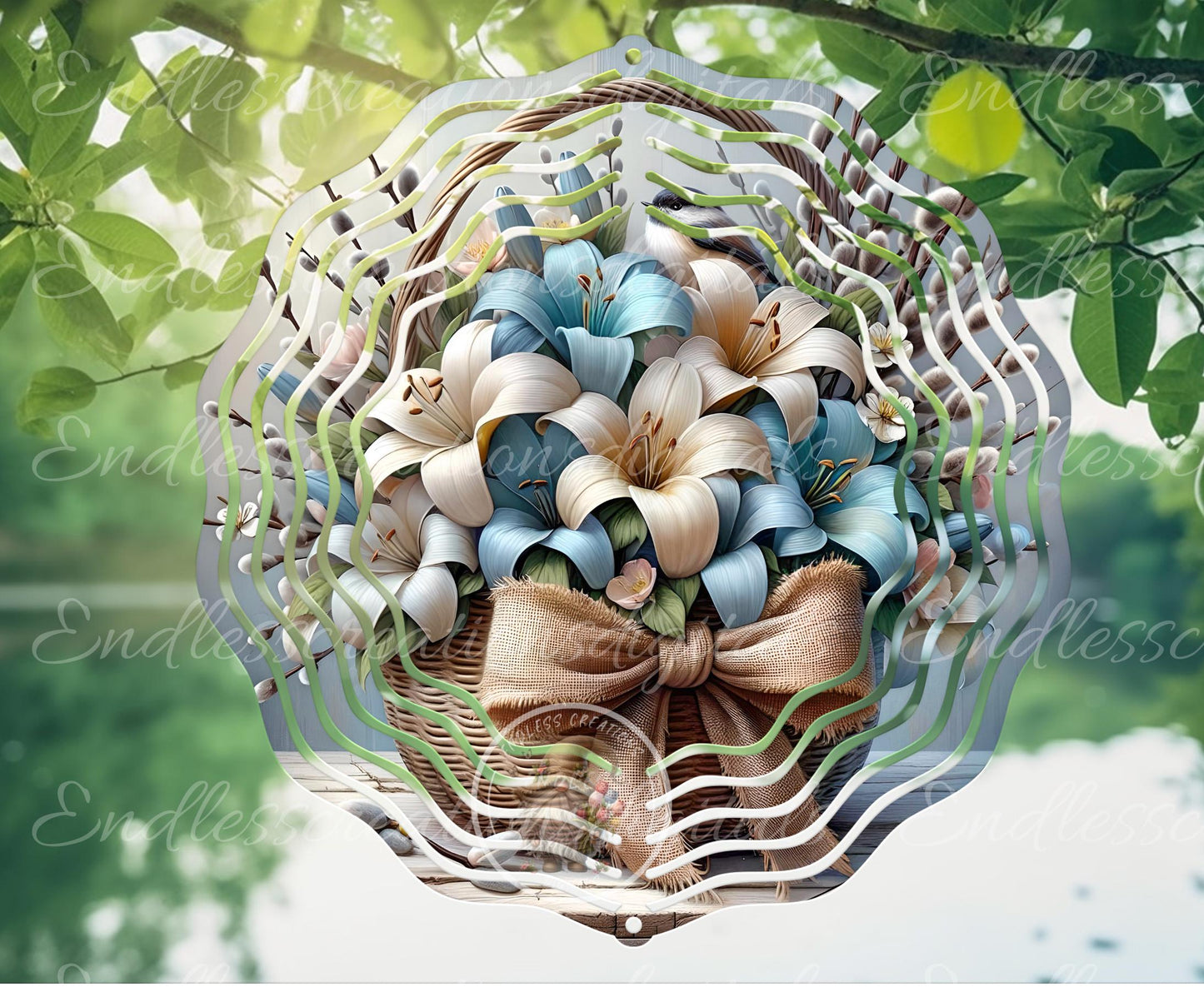 SPRING  BASKET OF LILLIES
