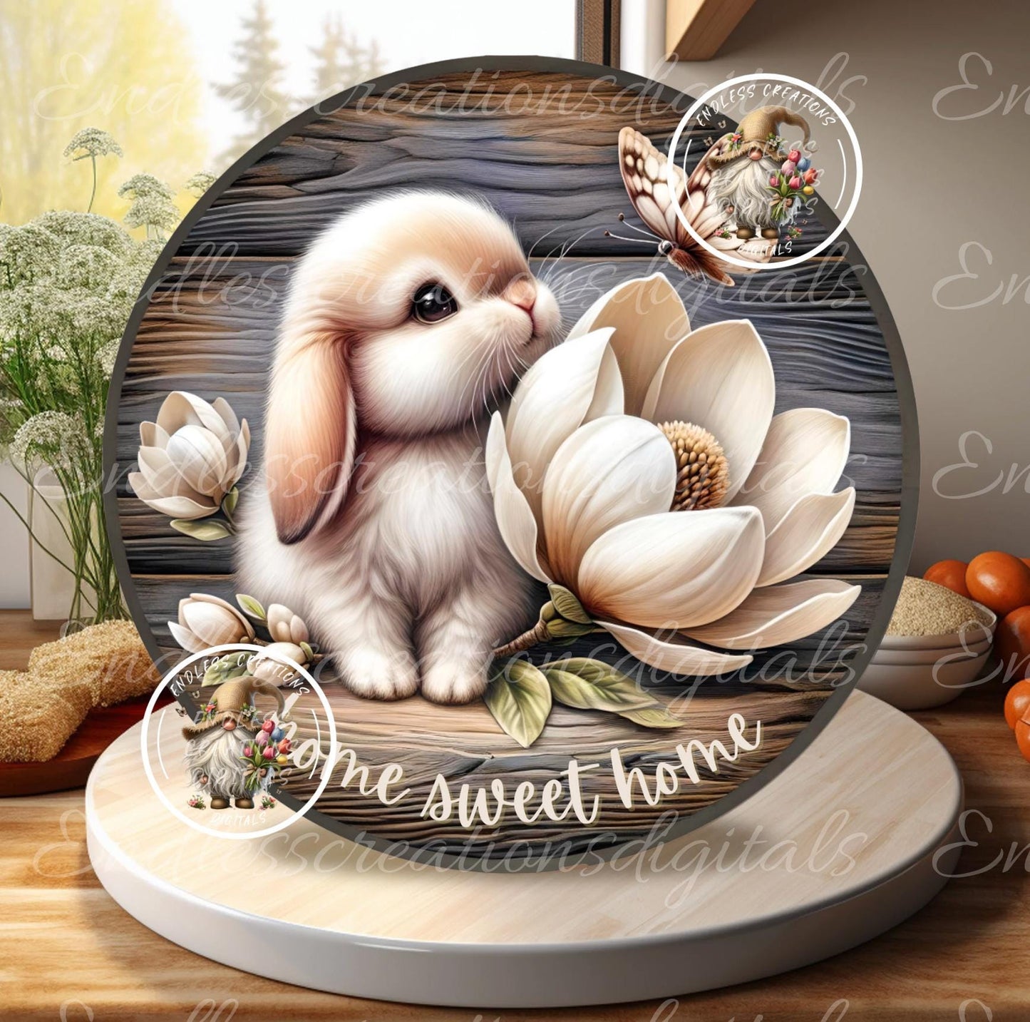 SPRING MAGNOLIA BUNNY