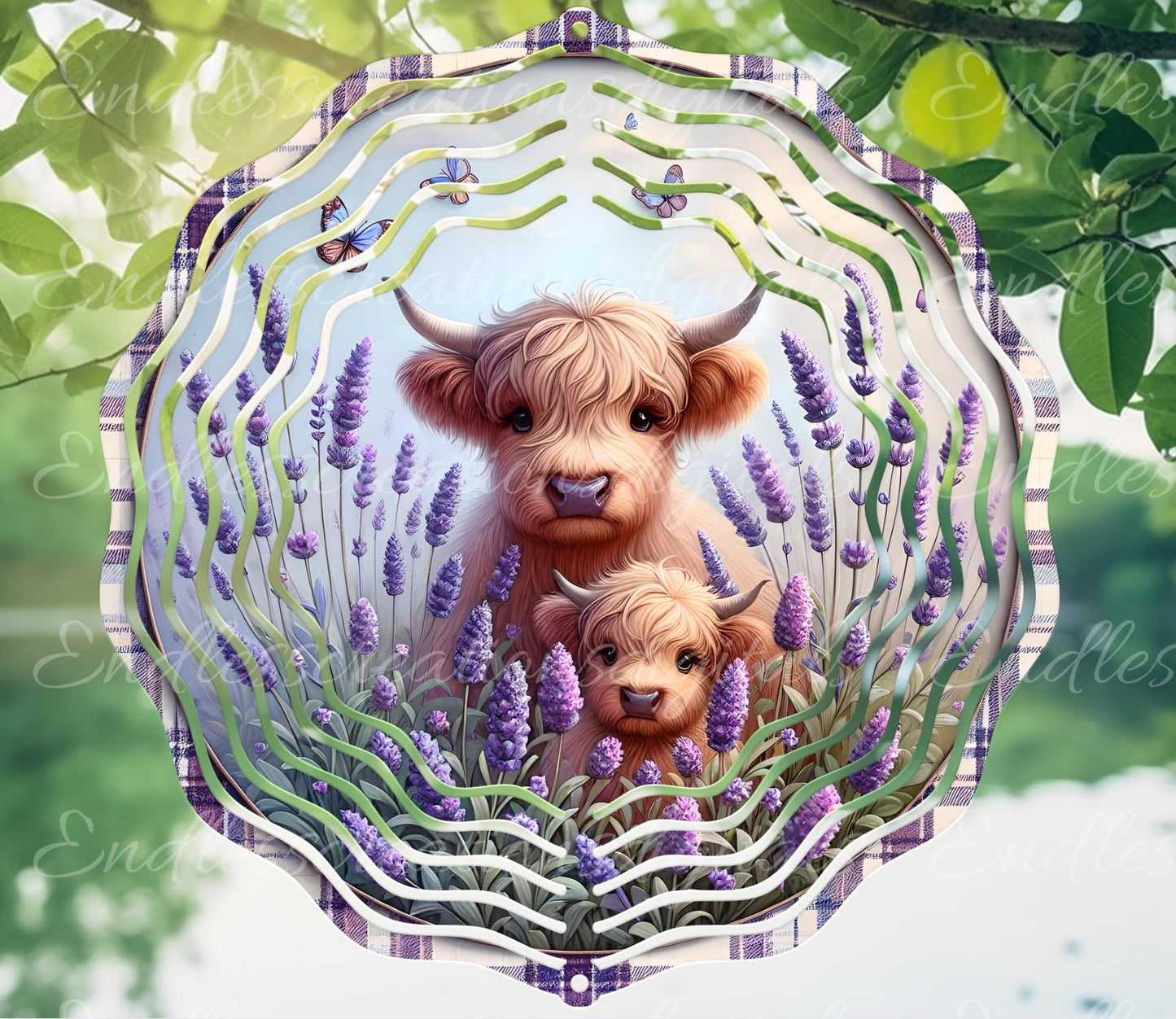 MAMA HIGHLAND WITH HER BABY IN SPRING/SUMMER LAVENDER