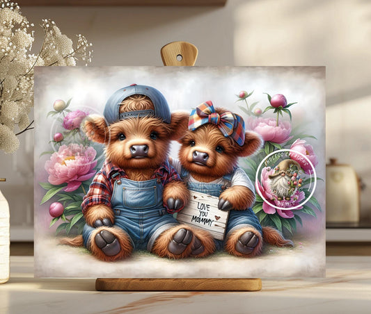 LOVE YOU MOMMY  HIGHLAND COWS MOTHERS DAY