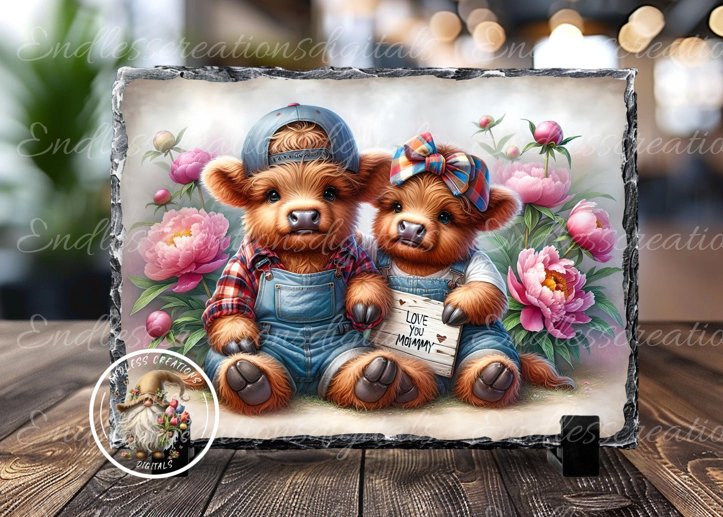 LOVE YOU MOMMY  HIGHLAND COWS MOTHERS DAY