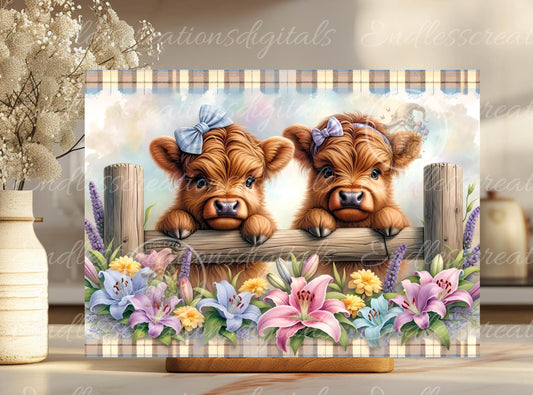 RECTANGLE BABY HIGHLANDS Floral Cutting Board