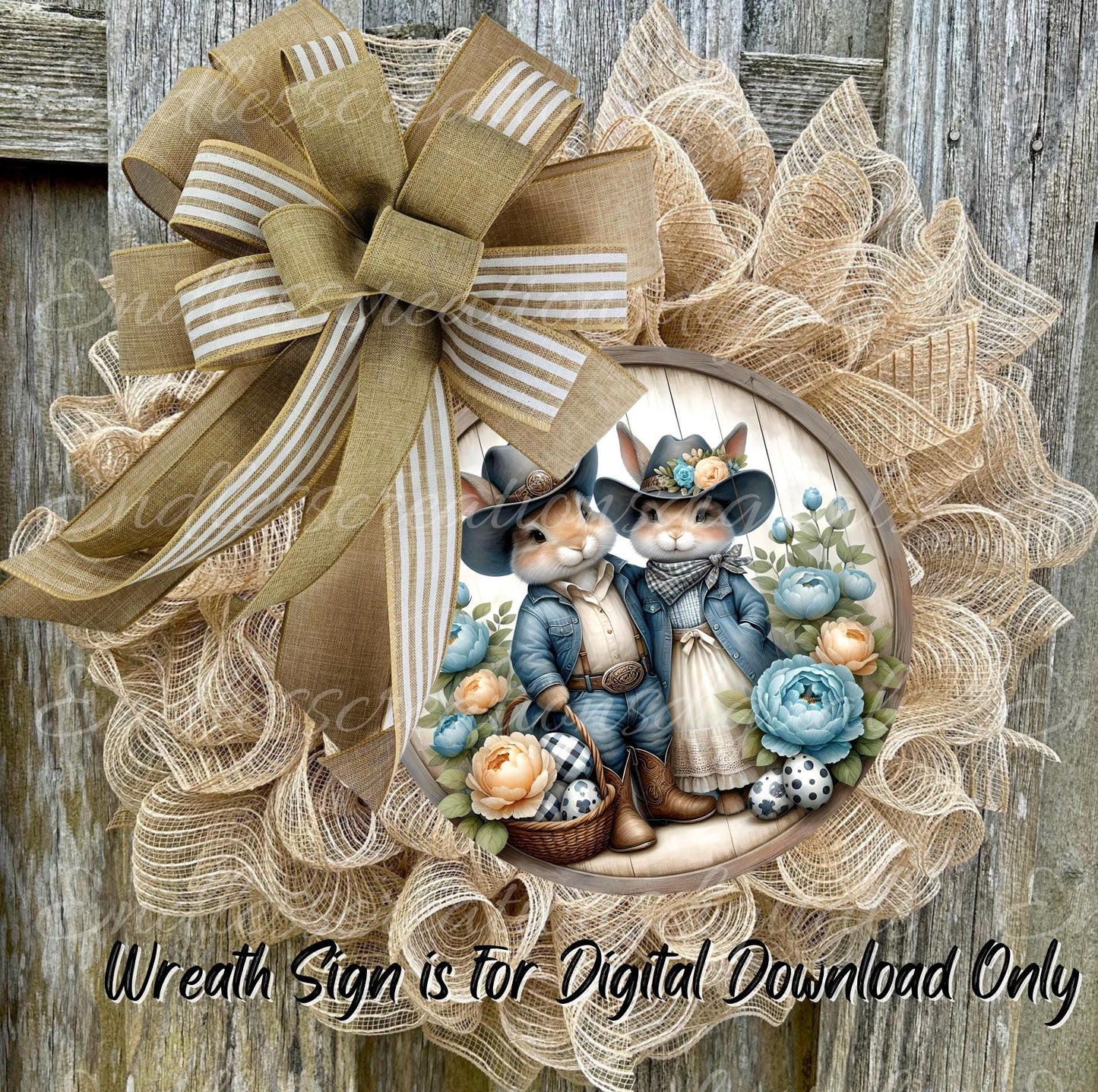 COWBOY FARMHOUSE STYLE BUNNY Couple