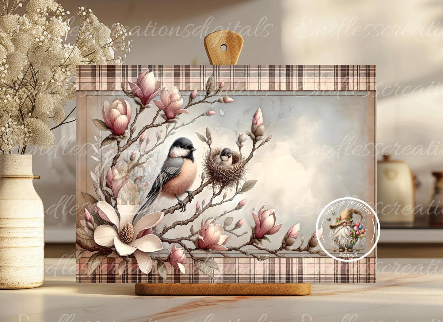 MAGNOLIA CHICKADEES MOTHERS DAY RECTANGLE