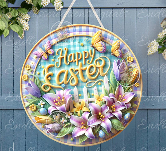 HAPPY EASTER LILY Purple Yellow Floral