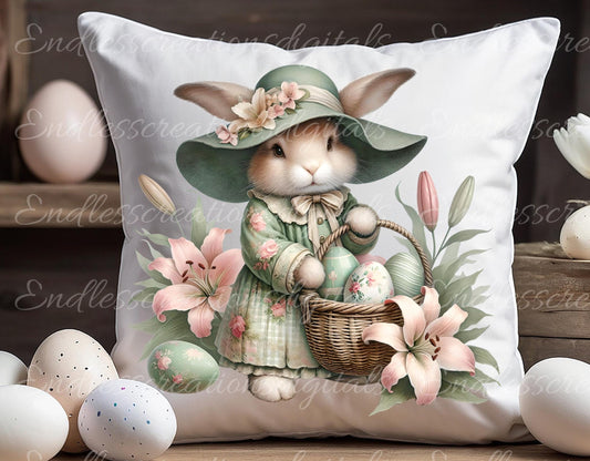 VINTAGE MOSS GREEN BUNNY TRANSPARENCIES