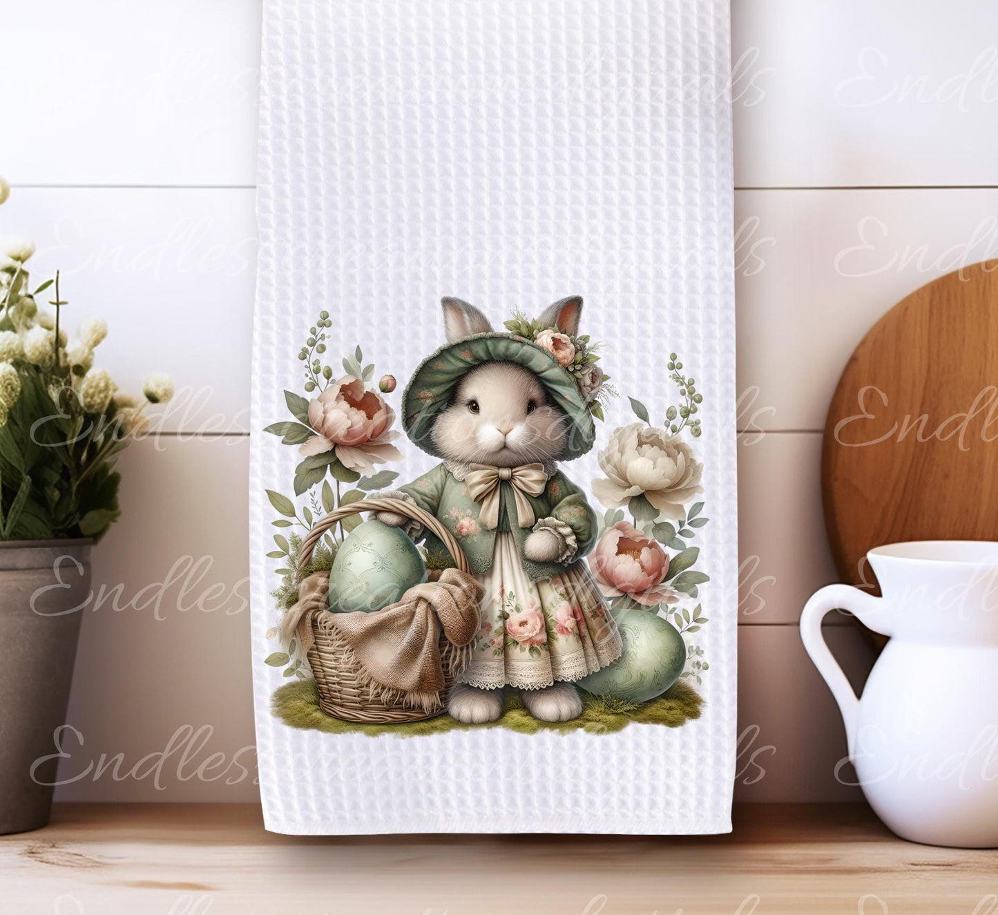 VINTAGE MOSS GREEN BUNNY TRANSPARENCIES