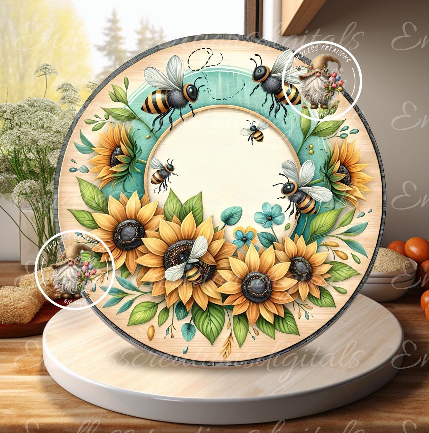 HELLO SUMMER SUNFLOWER Round