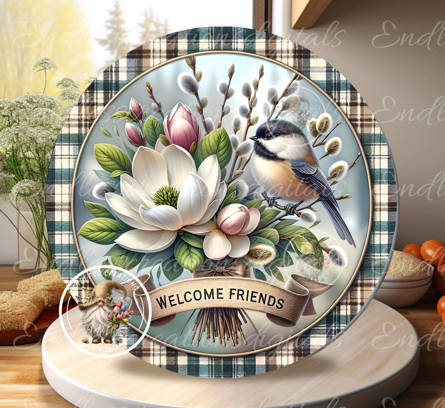 WELCOME CHICKADEE MAGNOLIA SPRING
