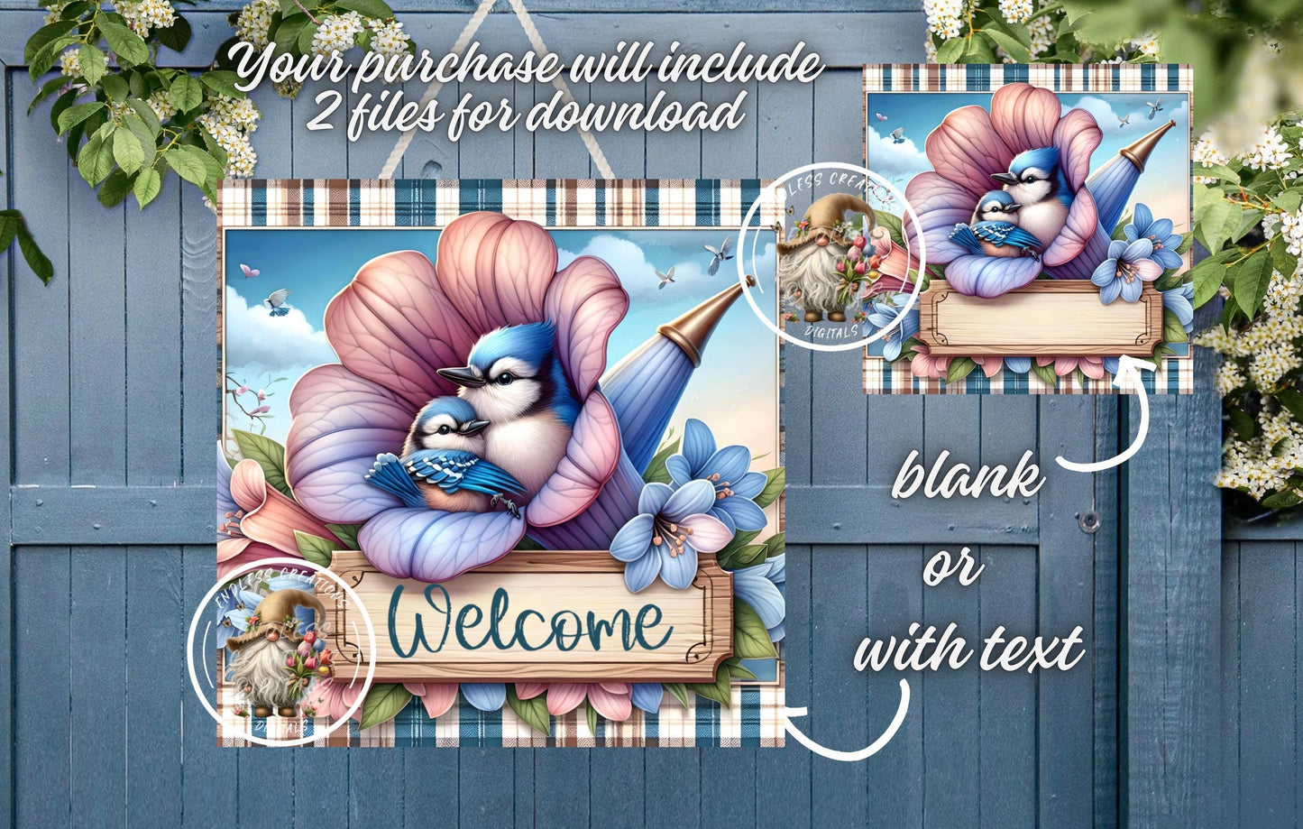 WELCOME SQUARE SPRING Baby Blue Jays