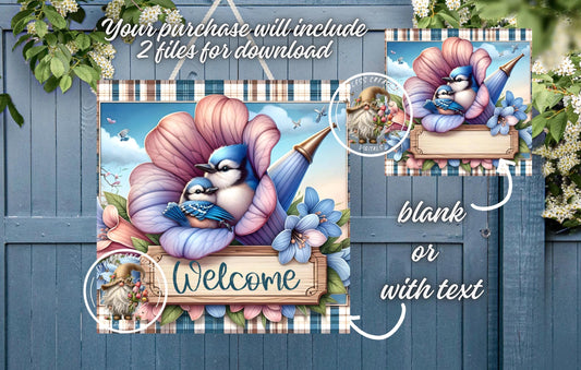 WELCOME SQUARE SPRING Baby Blue Jays
