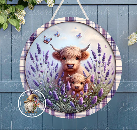 MAMA HIGHLAND WITH HER BABY IN SPRING/SUMMER LAVENDER