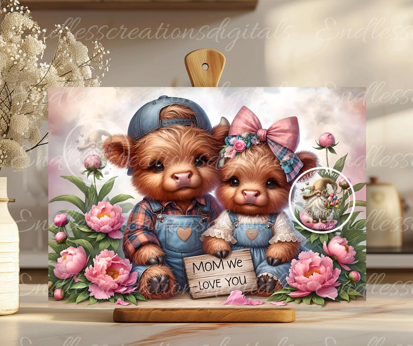 MOM WE LOVE YOU HIGHLAND COWS MOTHERS DAY