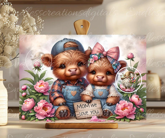 MOM WE LOVE YOU HIGHLAND COWS MOTHERS DAY