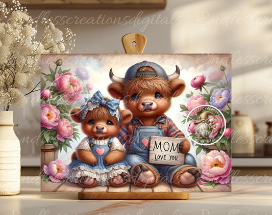 MOM LOVE YOU HIGHLAND COWS MOTHERS DAY