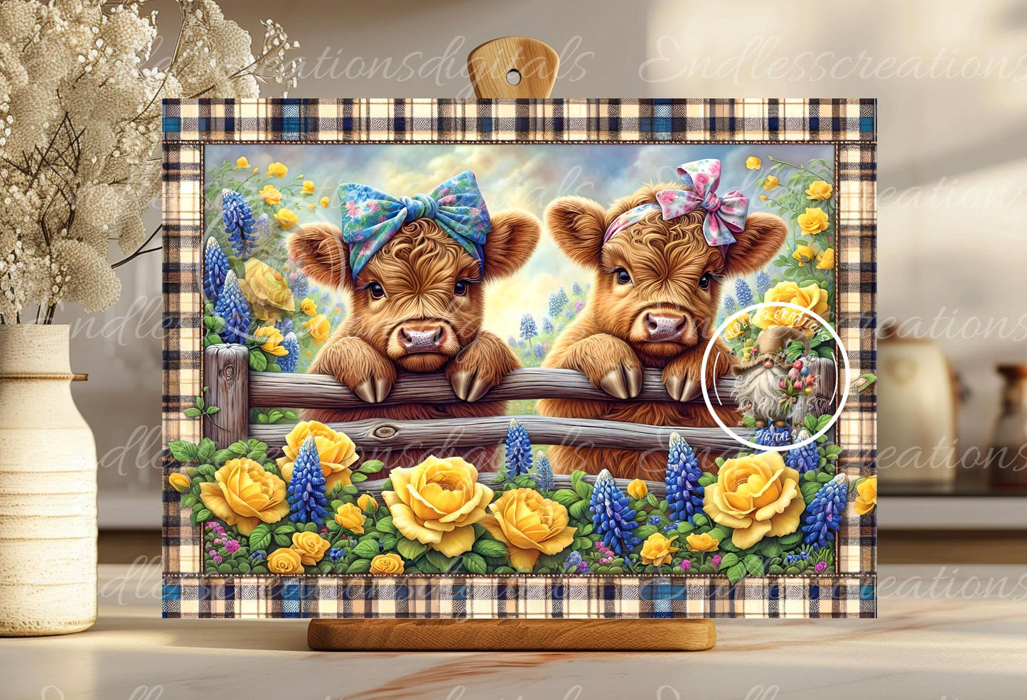 RECTANGLE BABY HIGHLANDS Floral Cutting Board