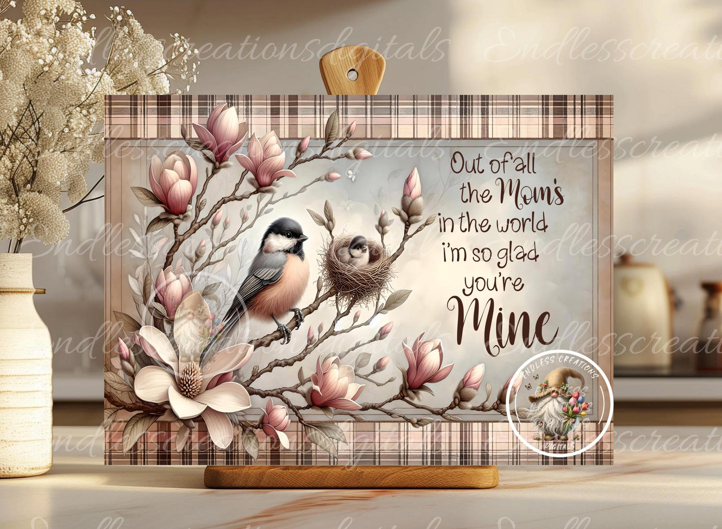 MAGNOLIA CHICKADEES MOTHERS DAY RECTANGLE