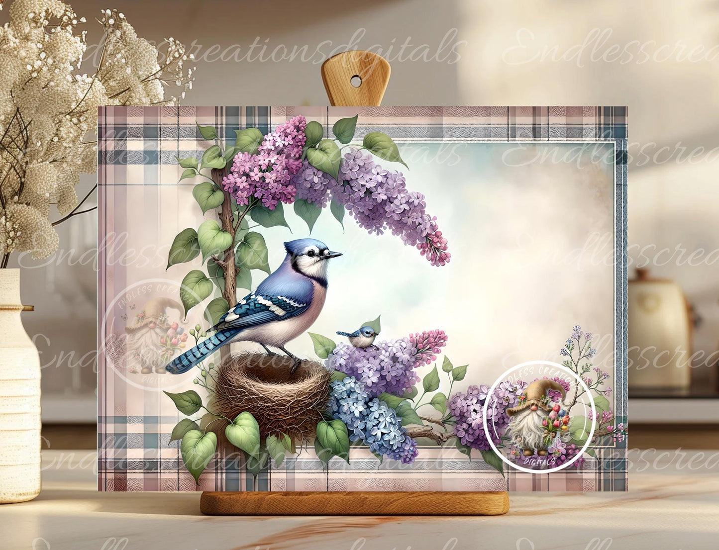 LILACS BLUE JAY MOTHERS DAY RECTANGLE