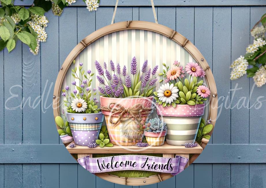 SUMMER FLORAL PAINTED Clay Pots