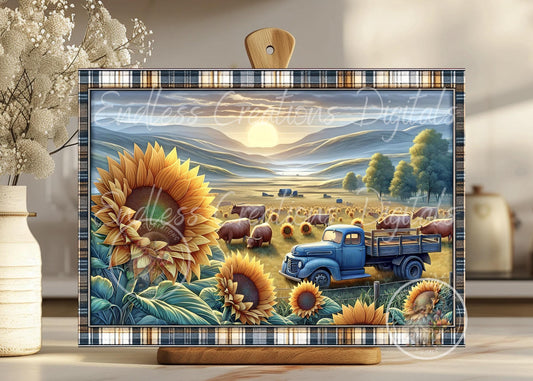 SUNFLOWER BLUE TRUCK Mountains Rectangle