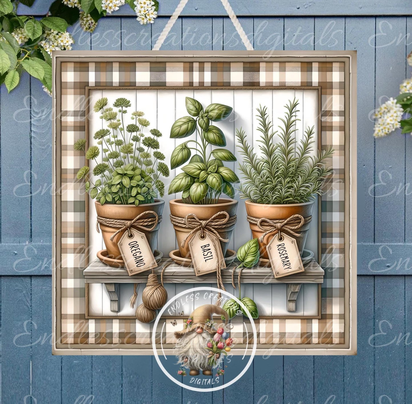 SQUARE HERB CLAY SUMMER POTS