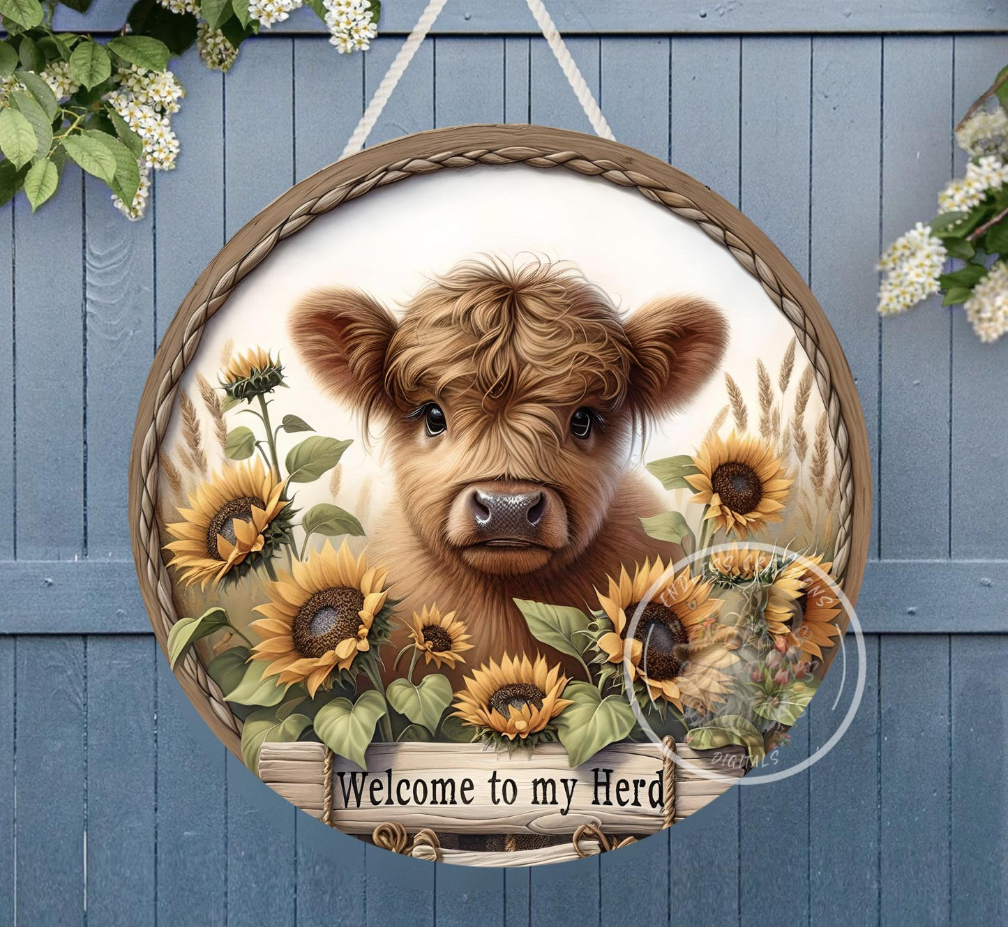 SUMMER FLORAL HIGHLAND Cow
