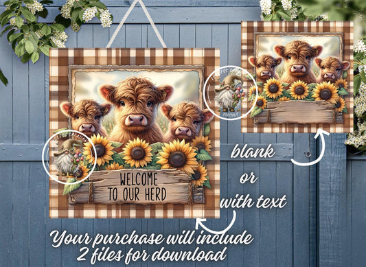 SUNFLOWER SUMMER HIGHLAND COWS