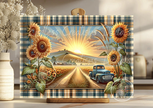 SUNFLOWER BLUE TRUCK Mountains Rectangle