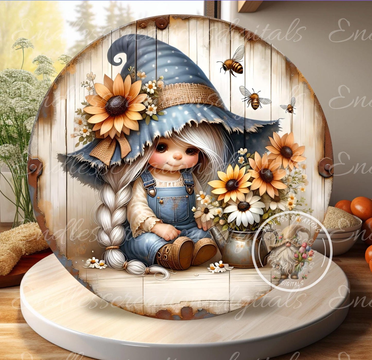 LOVE GROWS HERE SUMMER GIRL GNOME
