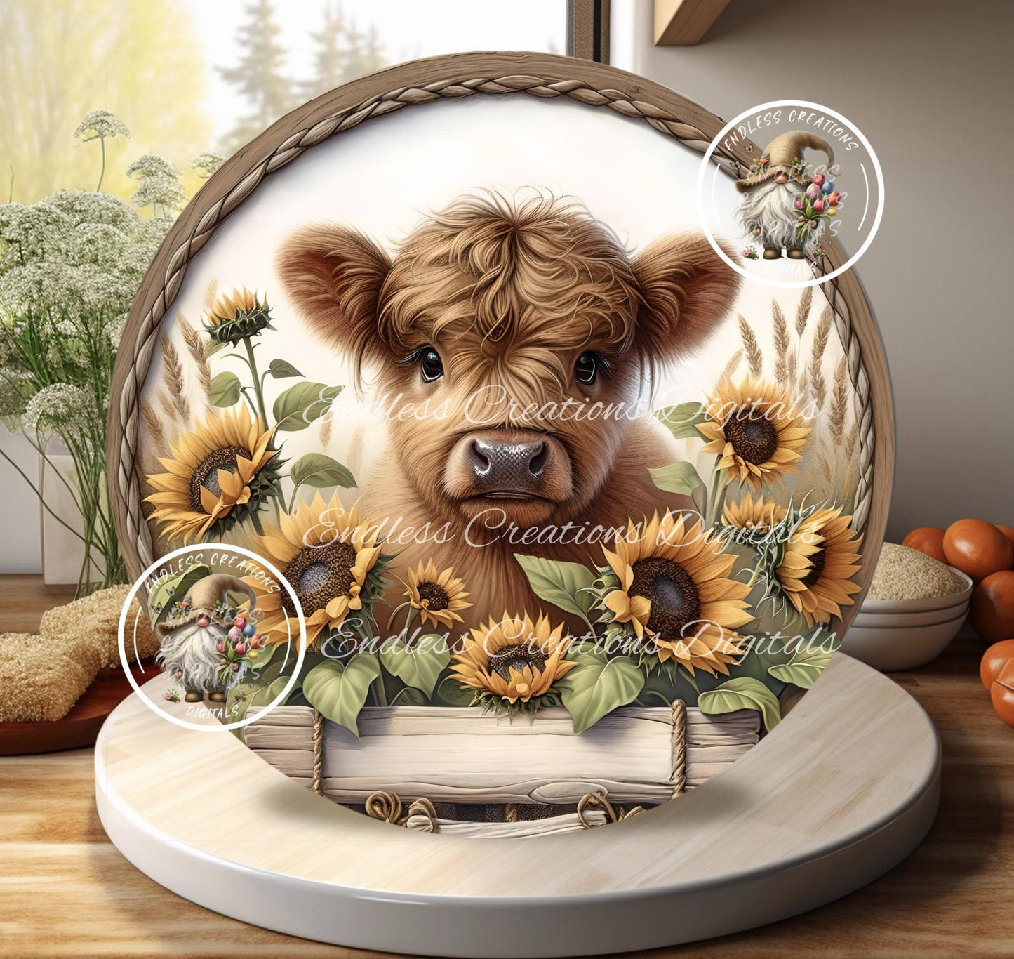 SUMMER FLORAL HIGHLAND Cow