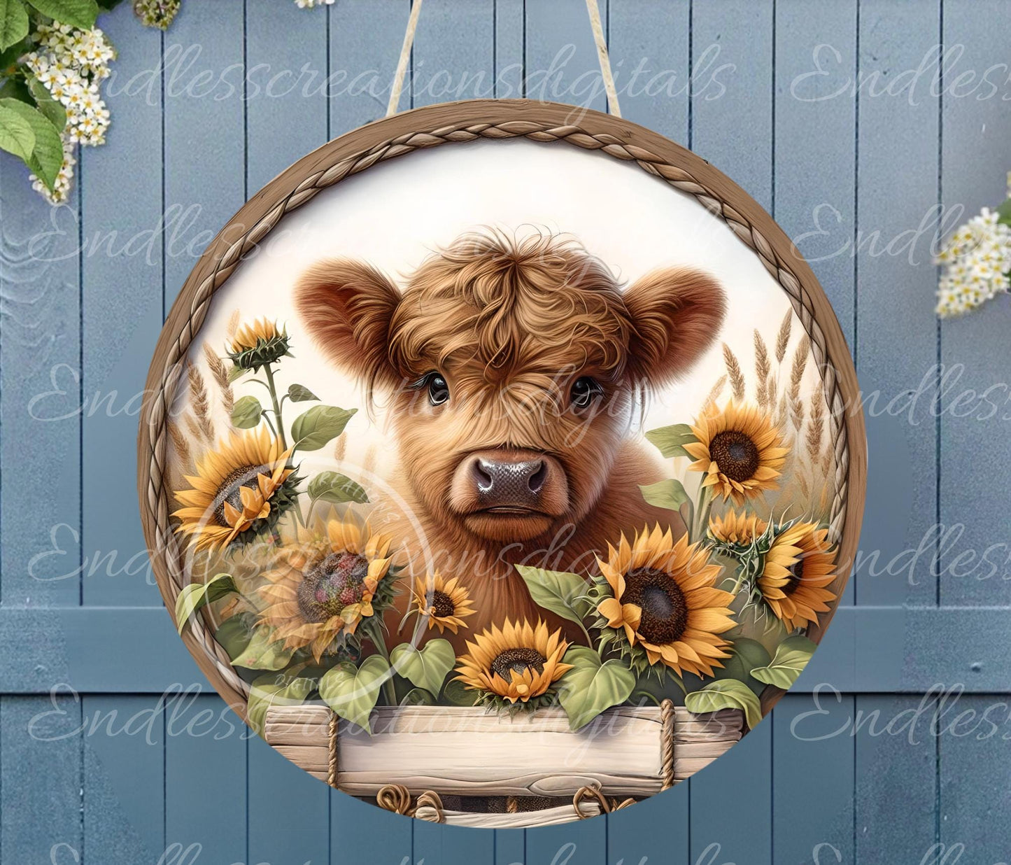 SUMMER FLORAL HIGHLAND Cow