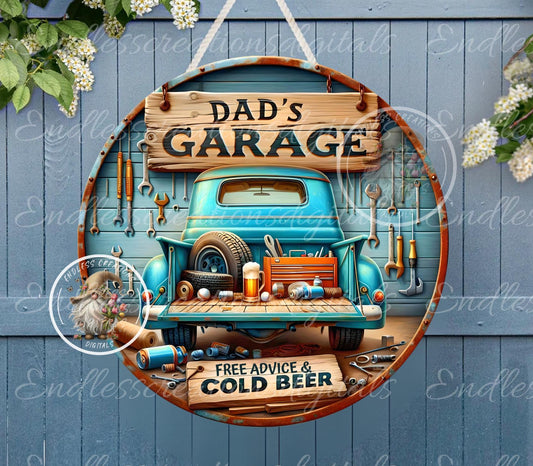 DAD'S GARAGE ROUND FATHERS DAY