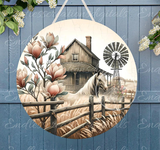 MAGNOLIA HORSE WINDMILL SUMMER ROUND