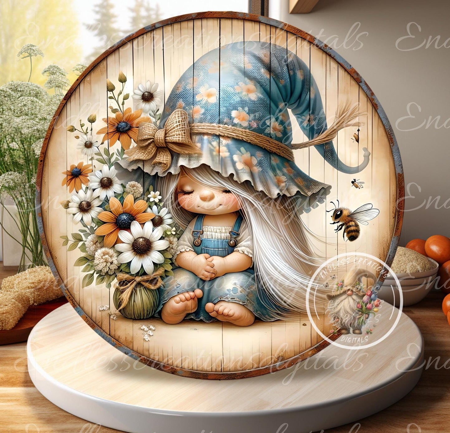 LOVE GROWS HERE SUMMER GIRL GNOME