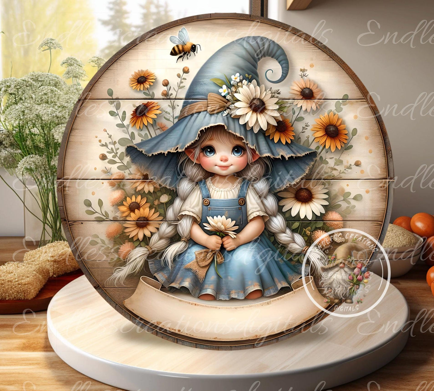 LOVE GROWS HERE SUMMER GIRL GNOME