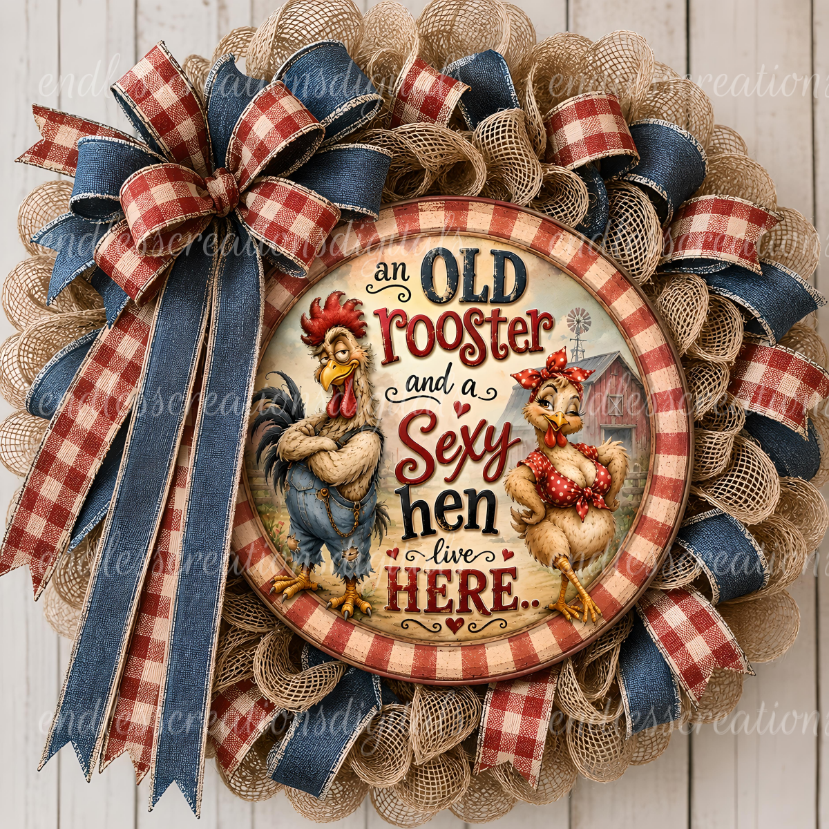 OLD ROOSTER SEXY HEN ROUND/ CLOCK DESIGN  BUNDLE OF 5