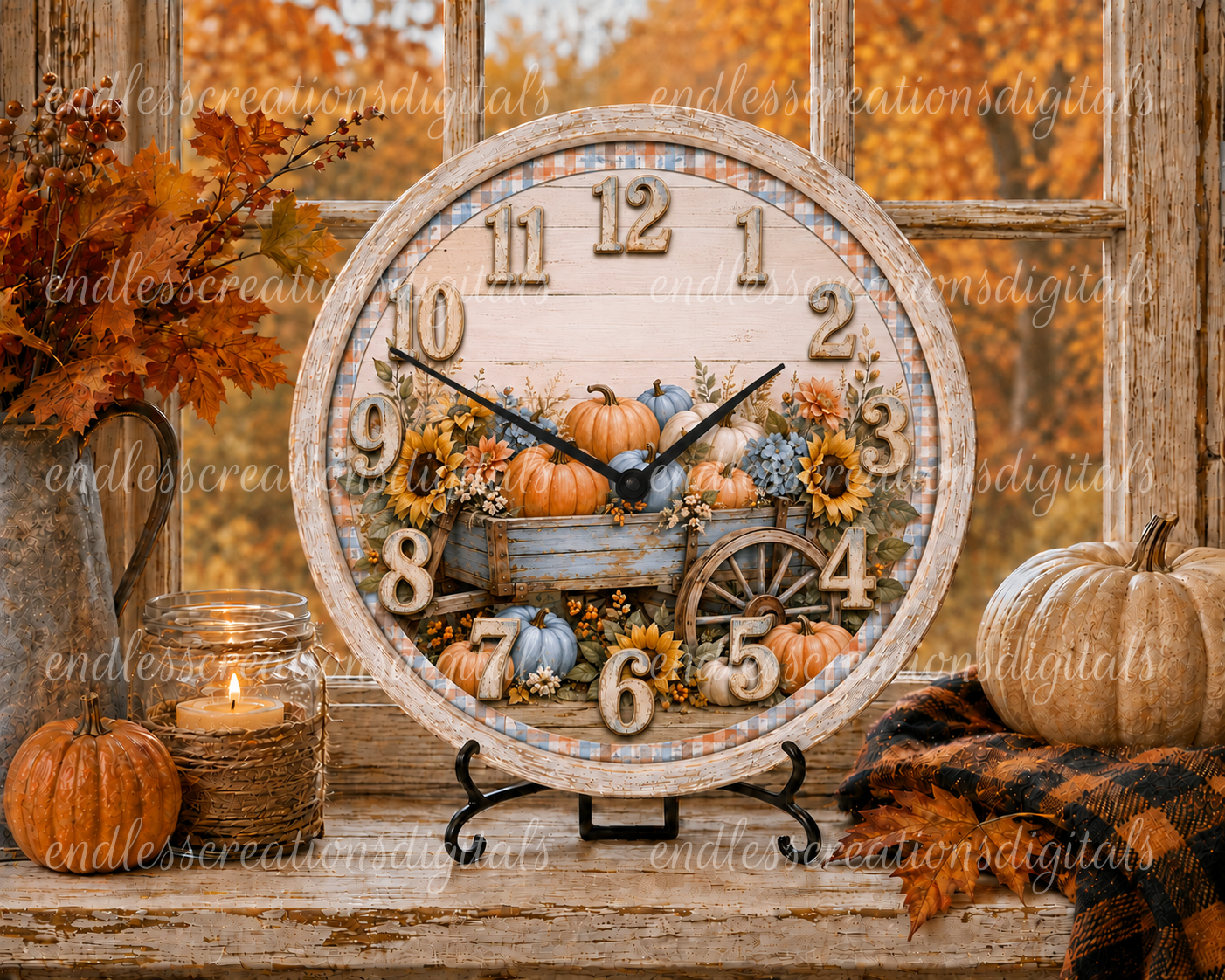 ROUND FALL CART CLOCK DESIGN
