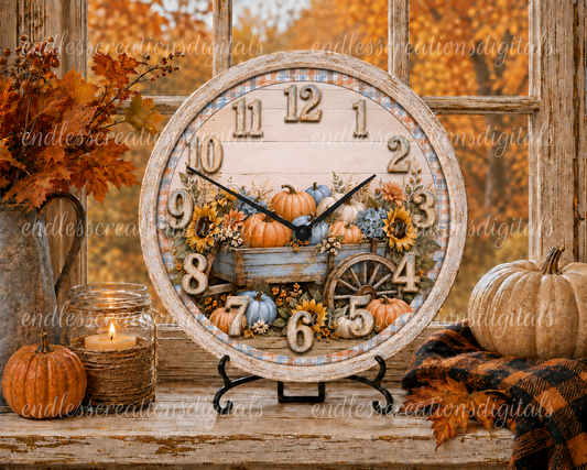 ROUND FALL CART CLOCK DESIGN