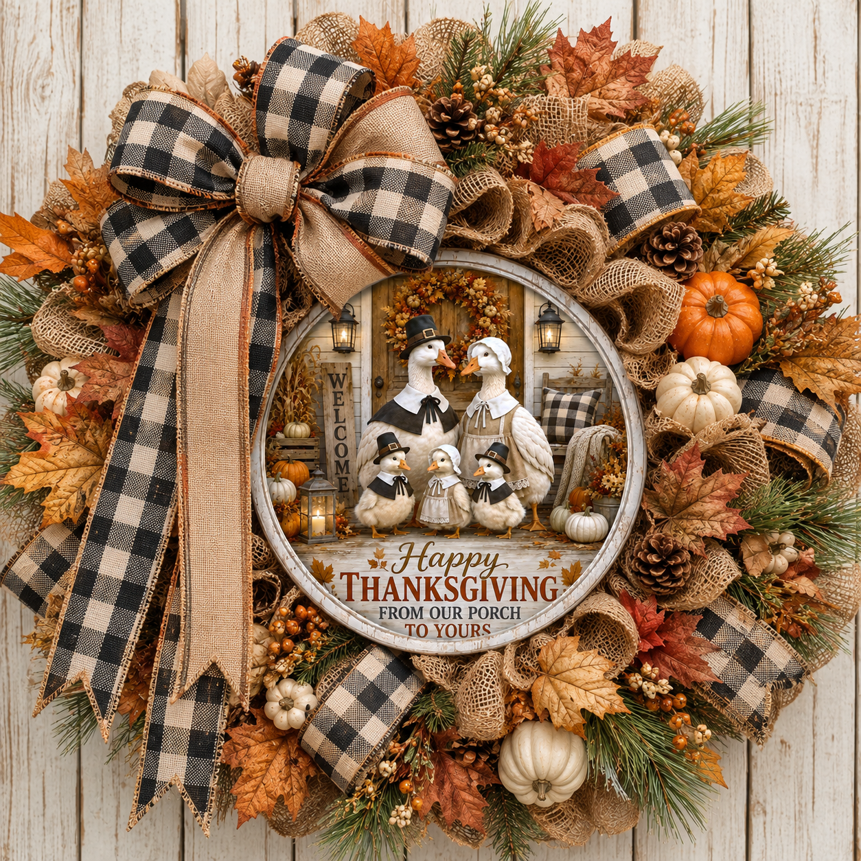 FALL PILGRIM GOOSE FAMILY ROUND ONLY