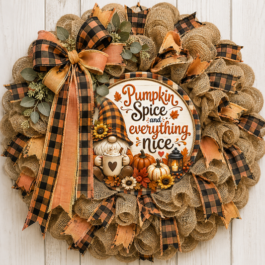 PUMPKIN SPICE ROUND/GARDEN FLAG BUNDLE OF 2