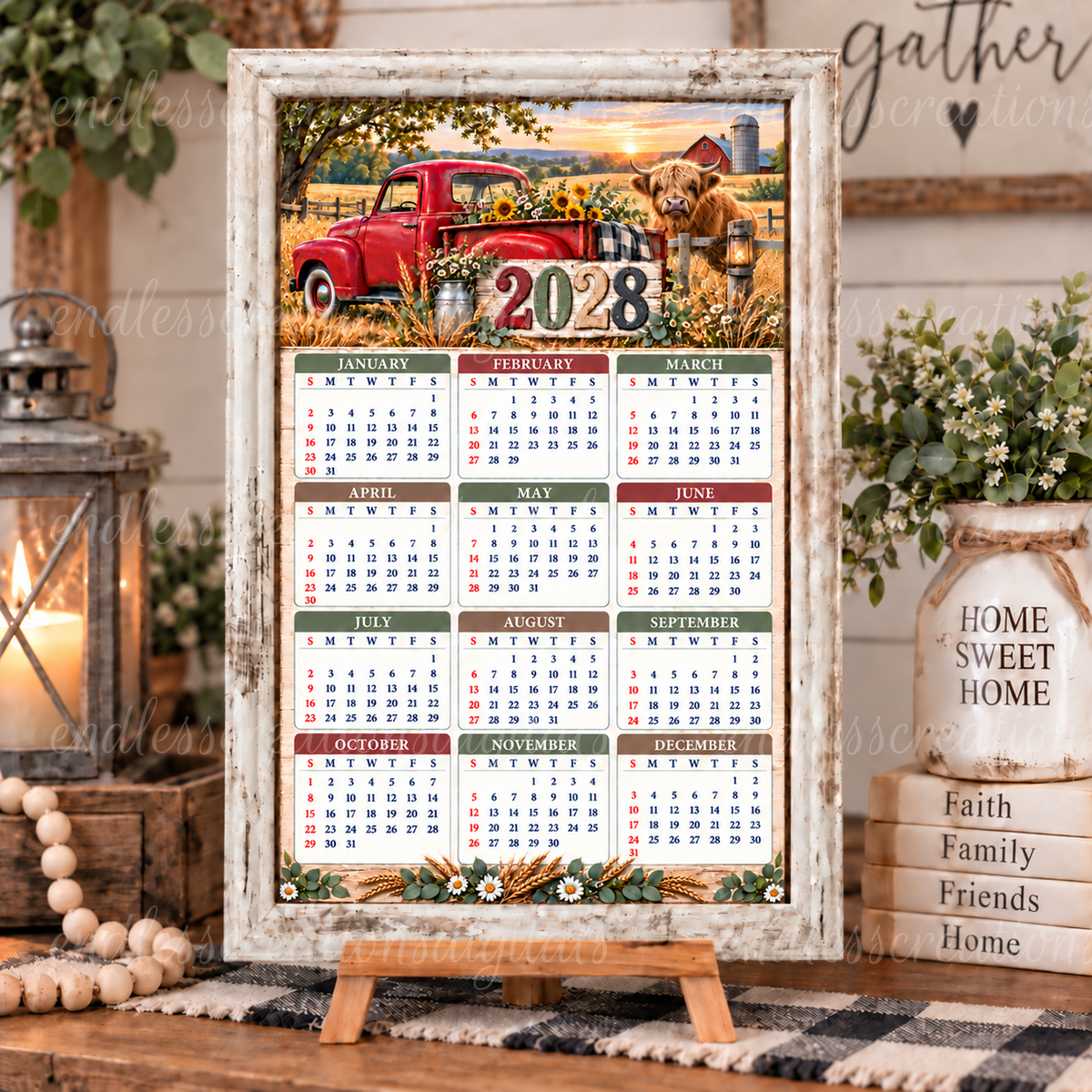 RED TRUCK CALENDAR DESIGN